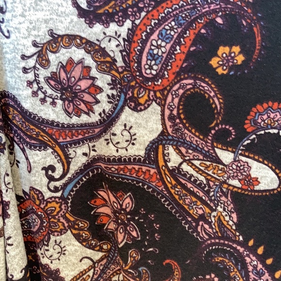 Zac & Rachel top gray with paisley and floral print boho casual shirt office 2X - Picture 7 of 17